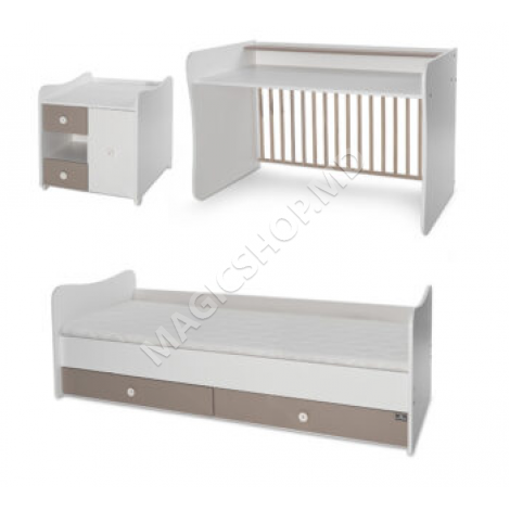 Кроватка детская Lorelli MINI MAX NEW 190x72 cm, White